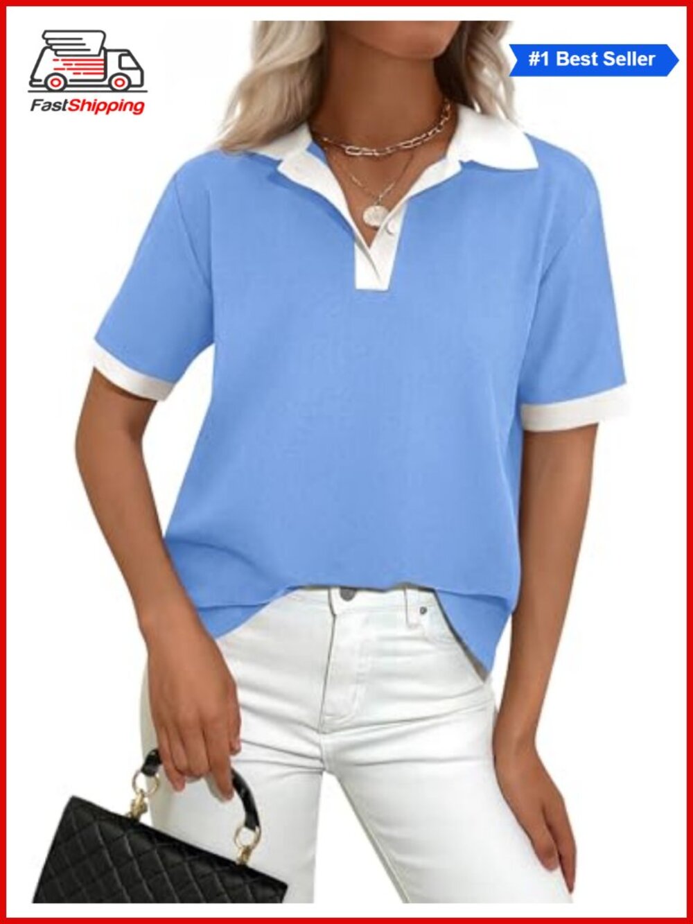 ✨ PRETTYGARDEN Women's Short Sleeve Collared Polo Shirt Button Down Casual Top
